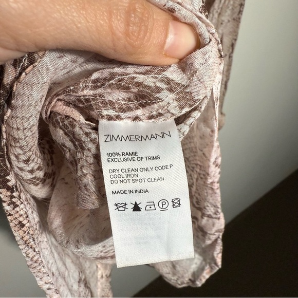 Zimmermann Snake Print Blouse in Beige and Brown size - Picture 14 of 16